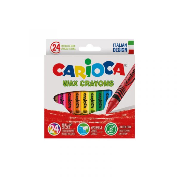 Carioca wax crayons regular box of 24 pcs 42366