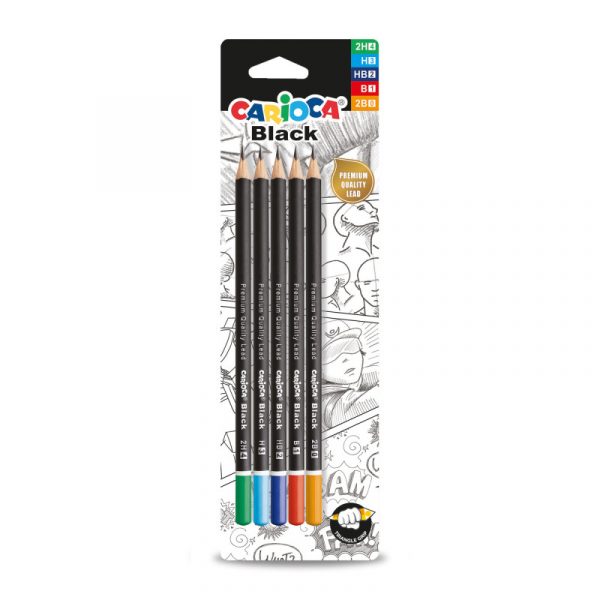 Carioca wooden pencil HB pako 5cp nr te # 42932