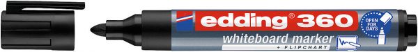 E-360 cap off, black 4-360001 whiteboard marker