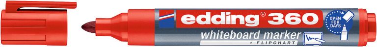 E-360 cap off, red 4-360002 whiteboard marker