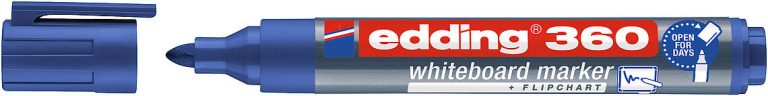 E-360 cap off, blue 4-360003 whiteboard marker