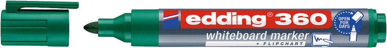 E-360 cap off, green 4-360004 whiteboard marker