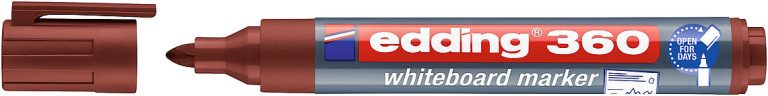 E-360 cap off, brown 4-360007 whiteboard marker